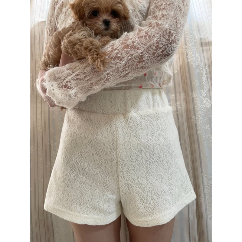 knit lace short pants | épine 