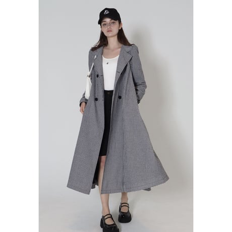 parisienne trench coat gingham check