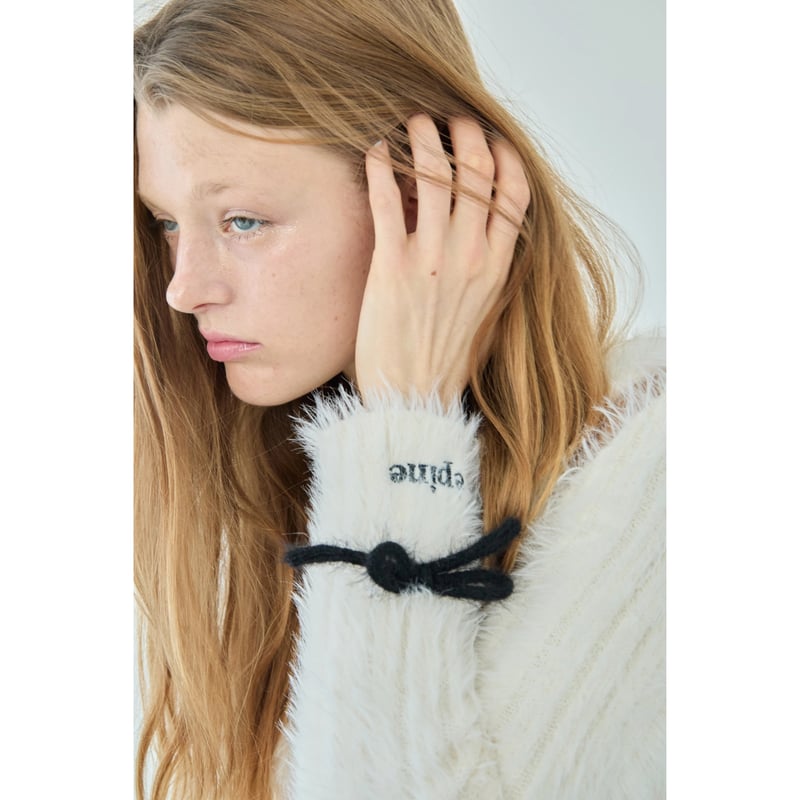 épine ribbon shaggy knit cardigan（2color） | épine