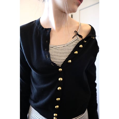 é button spring cardigan black