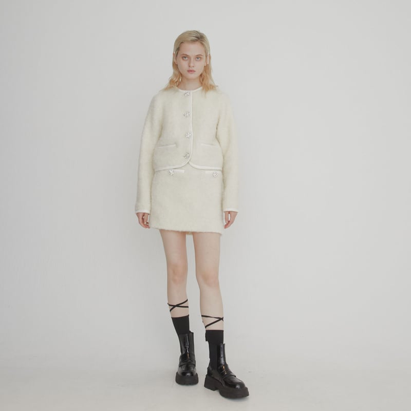 bijou fur jacket ivory | épine bijou fur jacket ivory | épine
