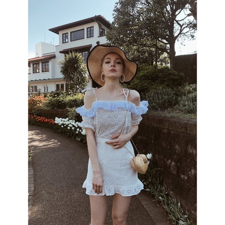 cotton  lace frill skirt