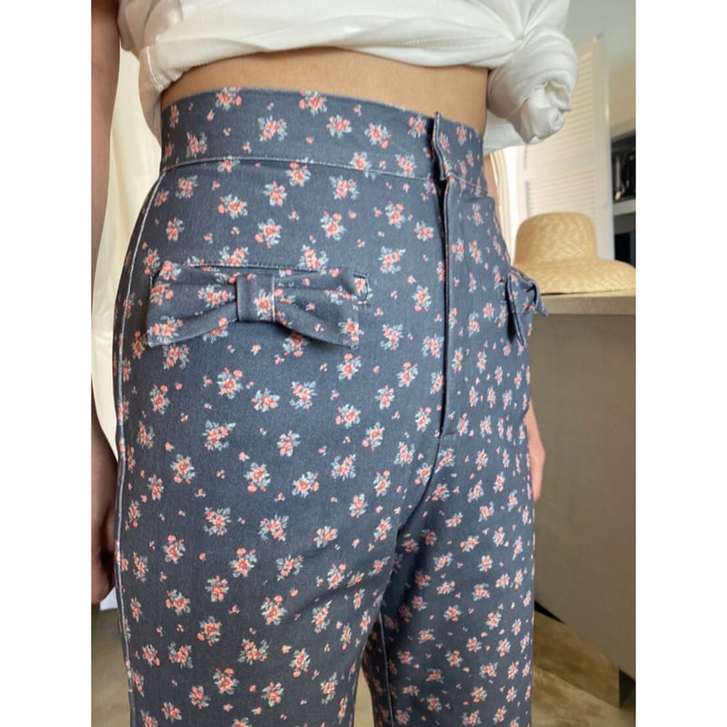 flower ribbon pants black | épine