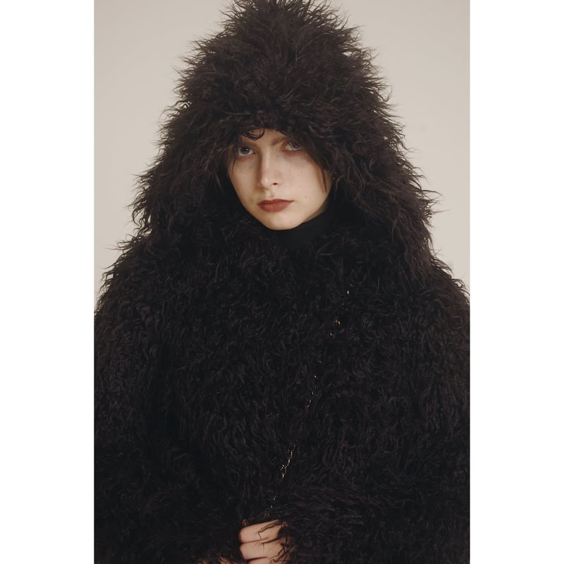 hood 2way volume fur coat