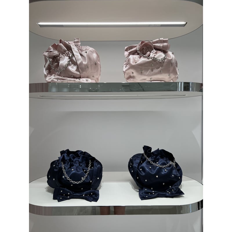 é ribbon 2way bijou satin gather bag(3color) | é ribbon 2way bijou satin gather bag(3color) |