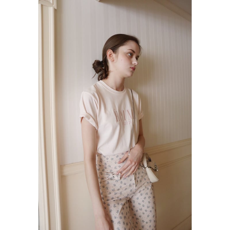 ÉPINE PARIS embroidery tee baby pink×baby pink ÉPINE PARIS embroidery tee baby pink×baby pink