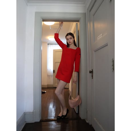 ballerina neck French onepiece red