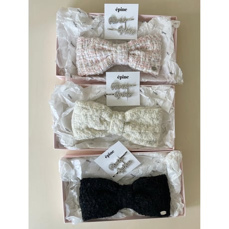 ヘアアクセサリー epine barrette & Pin set box black épine barrette & Pin set box （3color） | épine