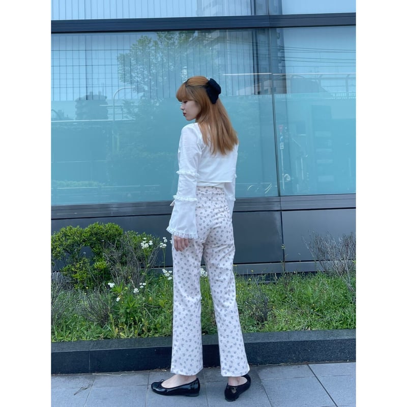 flower ribbon pants baby pink | épine