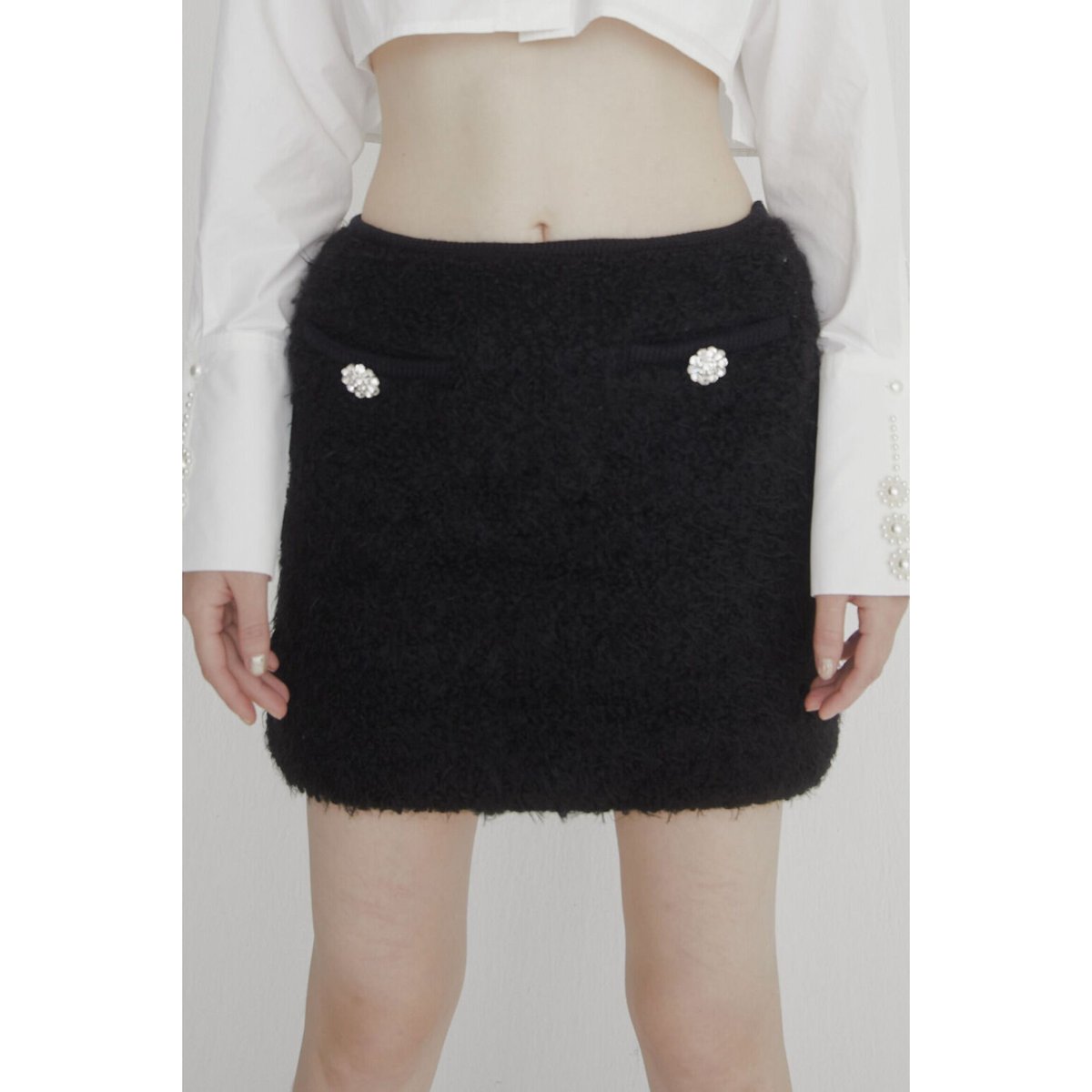 epine bijou fur jacket ＆ skirt (black)