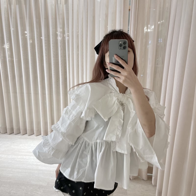 Ruffle blouse hot sale with bow