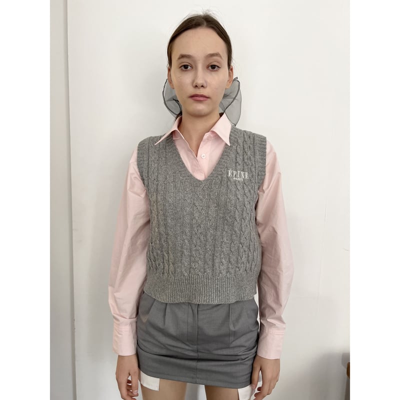 epine knit vest gray