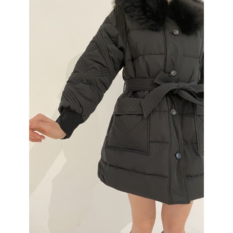 epine fur collar quilting down coat コート