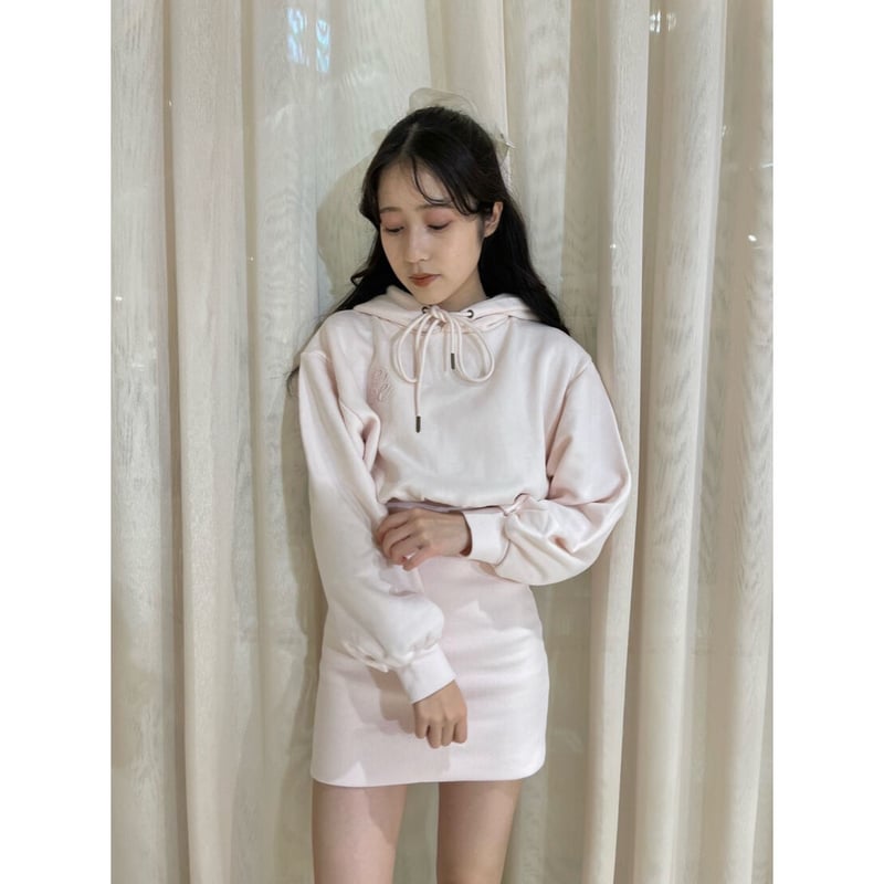 Eé embroidery hoodie onepiece baby pink | épine