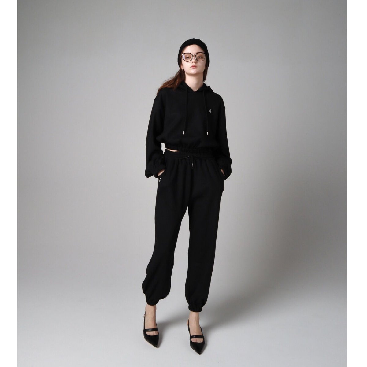 é knit jersey set up black | épine 