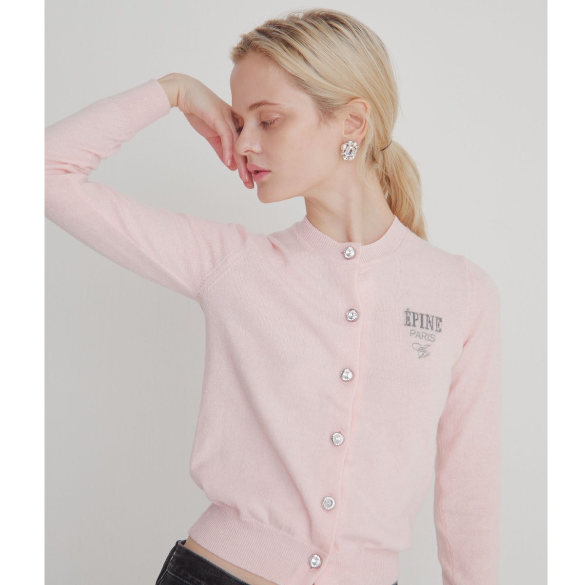 ÉPINE PARIS bijou cardigan baby pink | épine