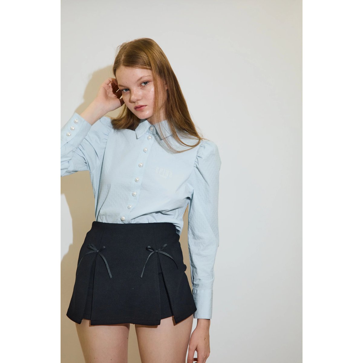 ÉPINE PARIS Pearl blouse blue | épine