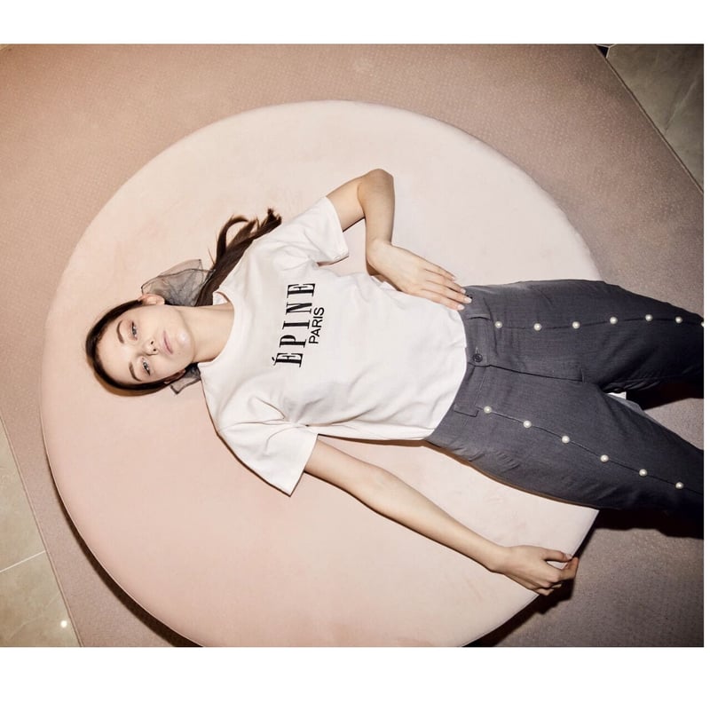 ÉPINE PARIS embroidery tee baby ÉPINE PARIS embroidery tee baby beige×black | é