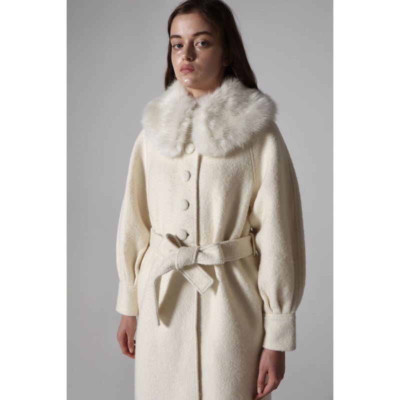 epine feminine fur collar long coat