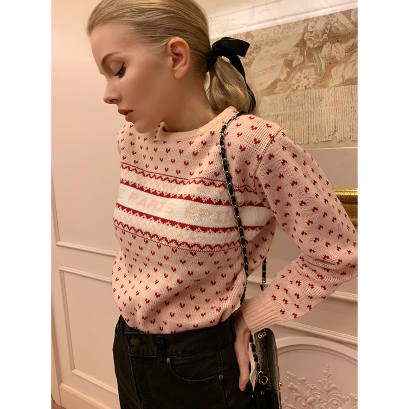 epine エピヌ bijou Nordic knit red épine press | ❤️revival item 《bijou Nordic knit 》 13,880