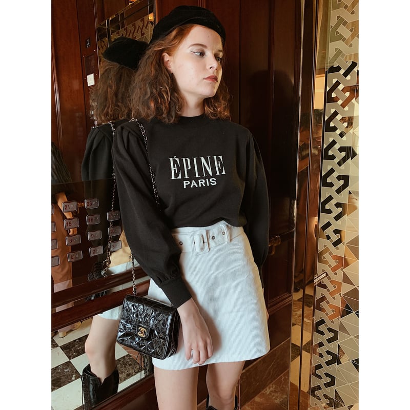 epine logo arm volume knit black