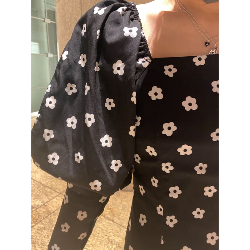 square neck flower onepiece | épine
