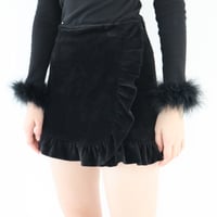 velours frill skirt pants （2color）