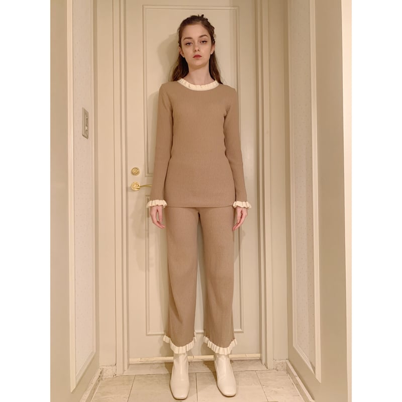 épine - エピヌ　ニットセット border spring knit set up gray | épine