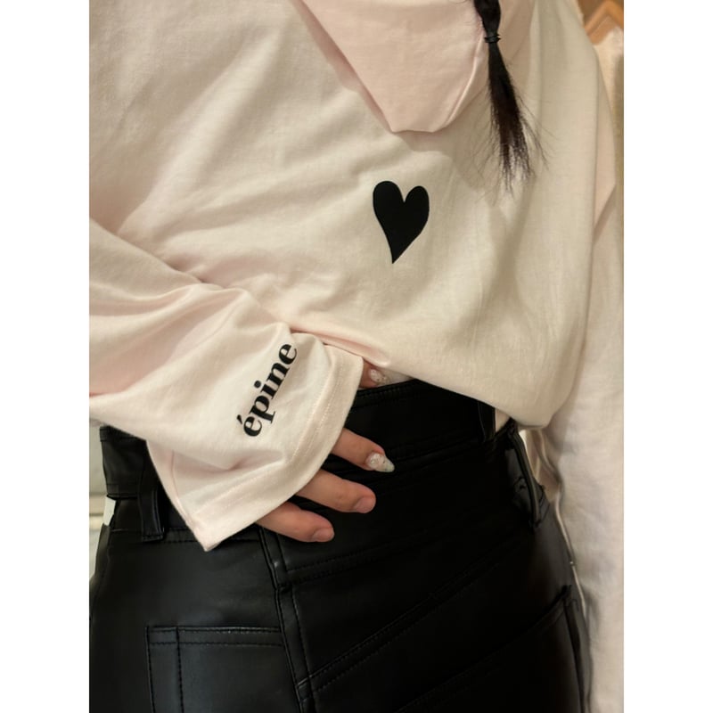 トップス epine ribbon logo design hood long tee ribbon logo design hood long tee （3color） | épine