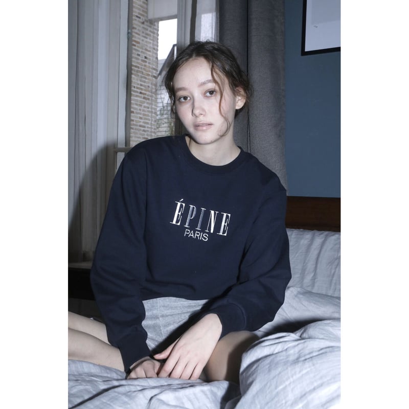 ÉPINE PARIS embroidery sweat navy×white