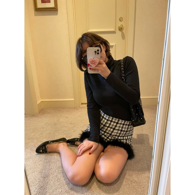 check tweed fur short pants black | épine check tweed fur short pants black | épine