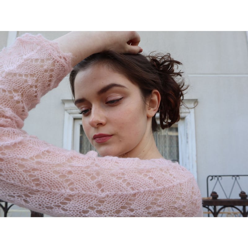 カーディガン mohair low gauge ribbon cardigan epine mohair low gauge ribbon cardigan baby pink | épine