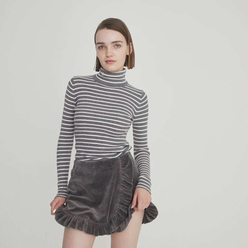 epine é frill skirt pants エピヌ スカート グレー velours frill skirt pants （2color） | épine
