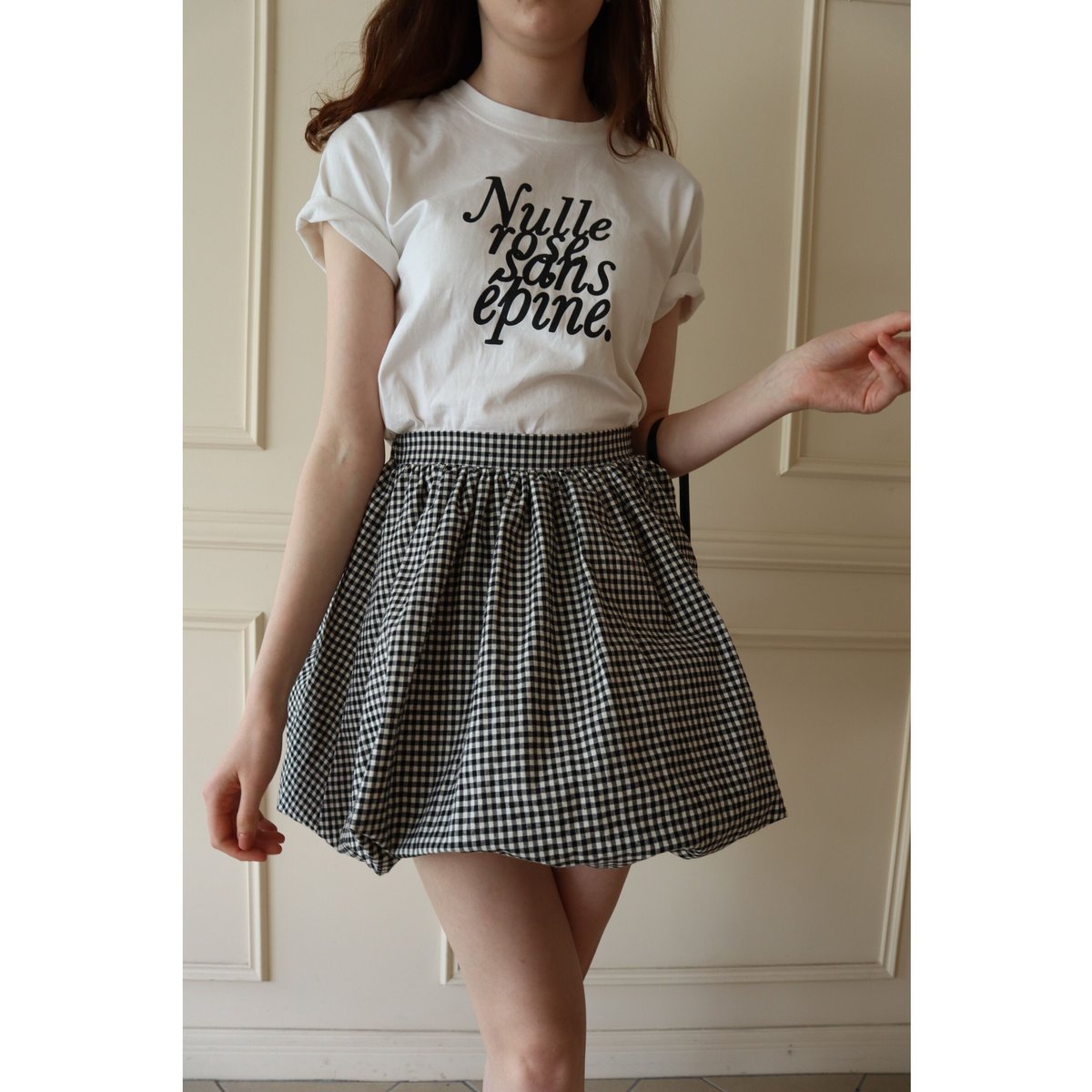 balloon volume mini skirt gingham check | épine