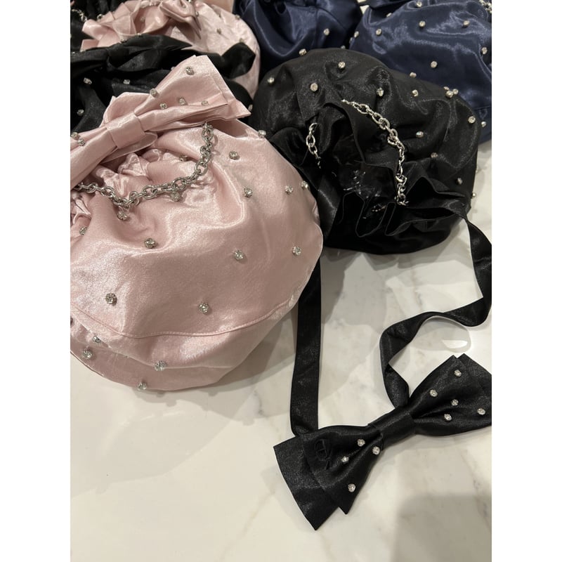 é ribbon 2way bijou satin gather bag(3color) | é ribbon 2way bijou satin gather bag(3color) |