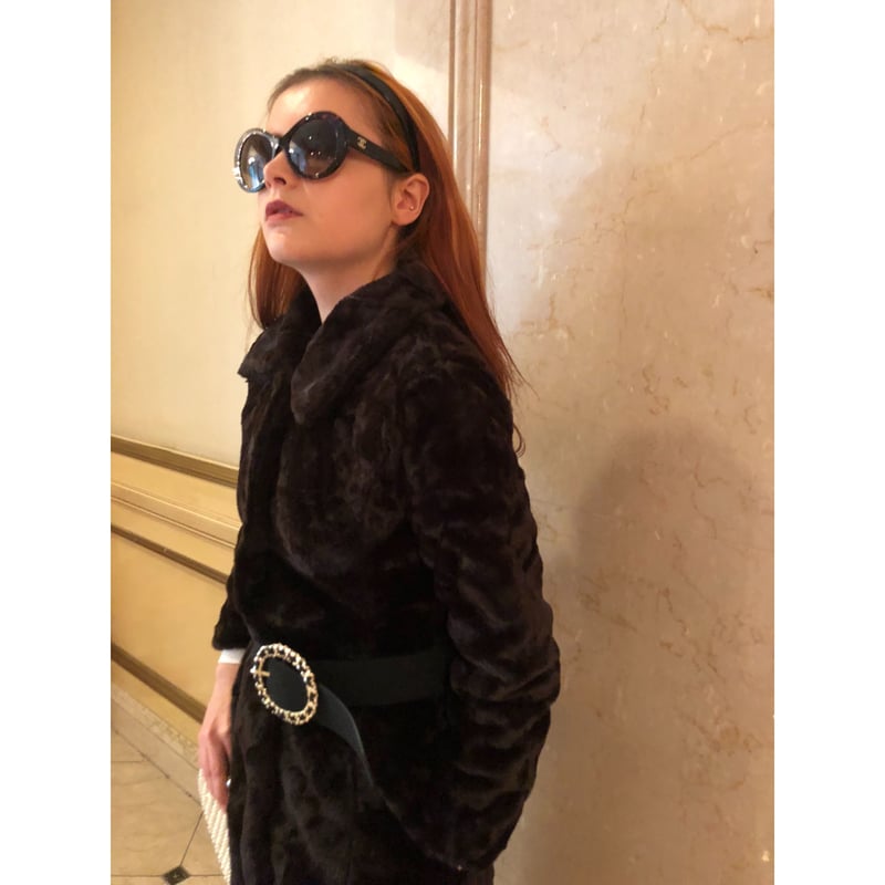 long fur coat bitter brown | épine long fur coat bitter brown | épine