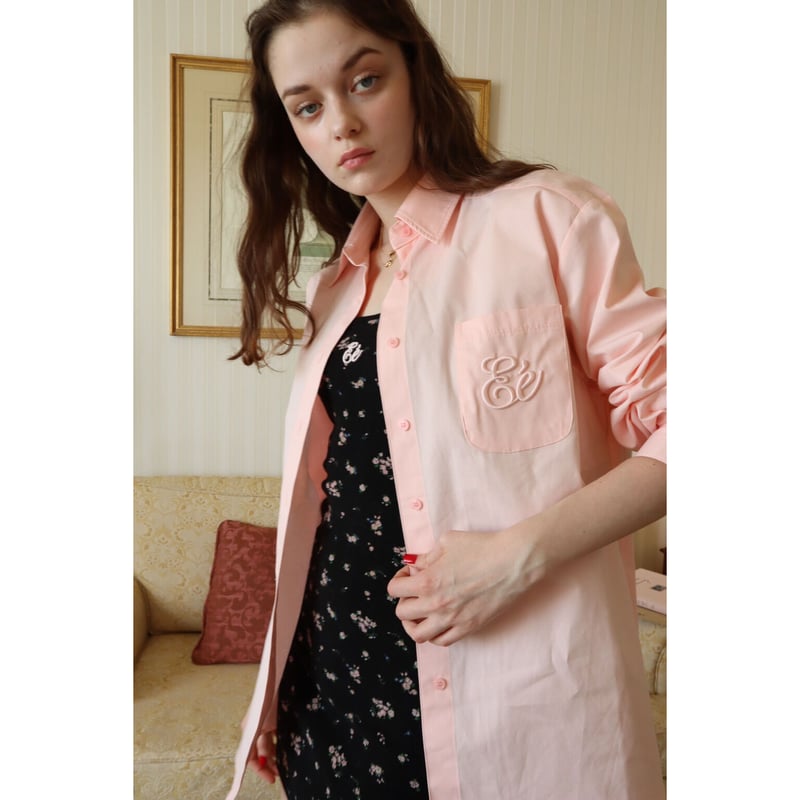 Eé embroidery big shirt pink | épine