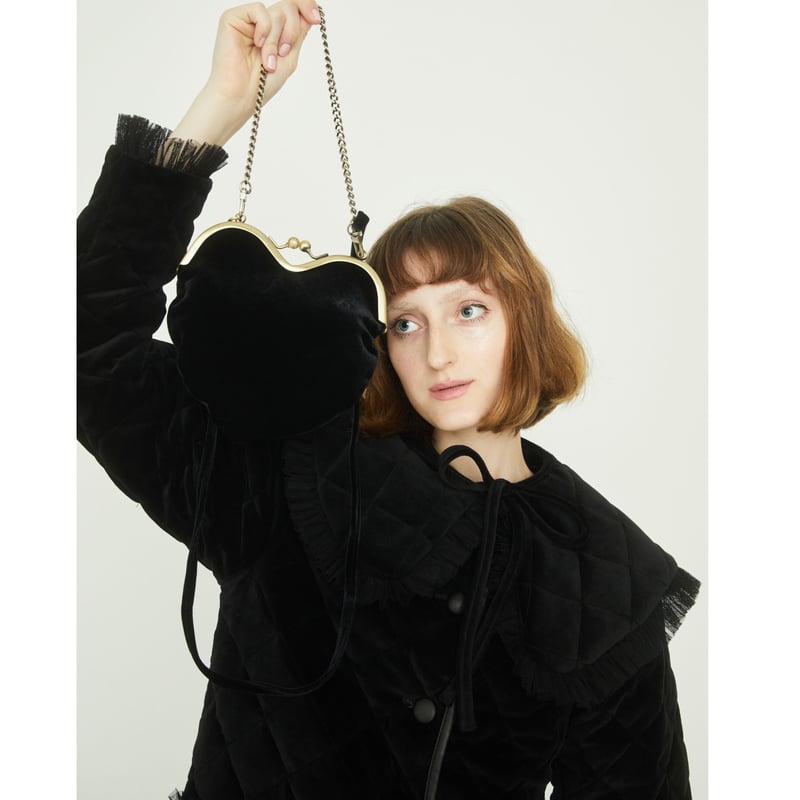 collar 2way tulle piping quilting down coat vel