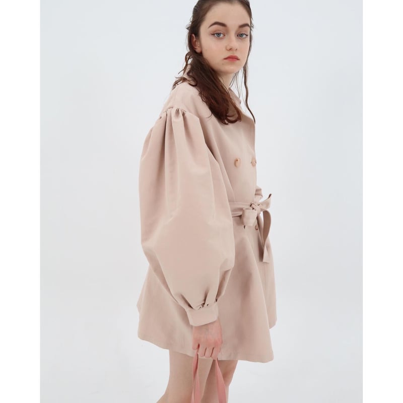 arm volume mini trench coat baby pink | épine