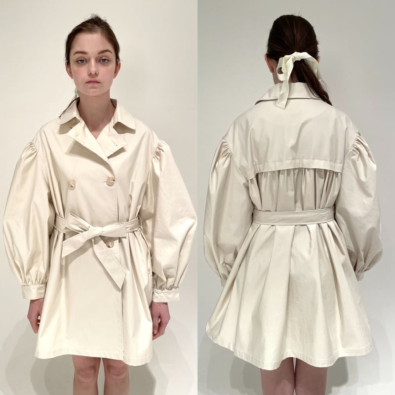 arm volume mini trench coat ivory | épine arm volume mini trench coat ivory | épine