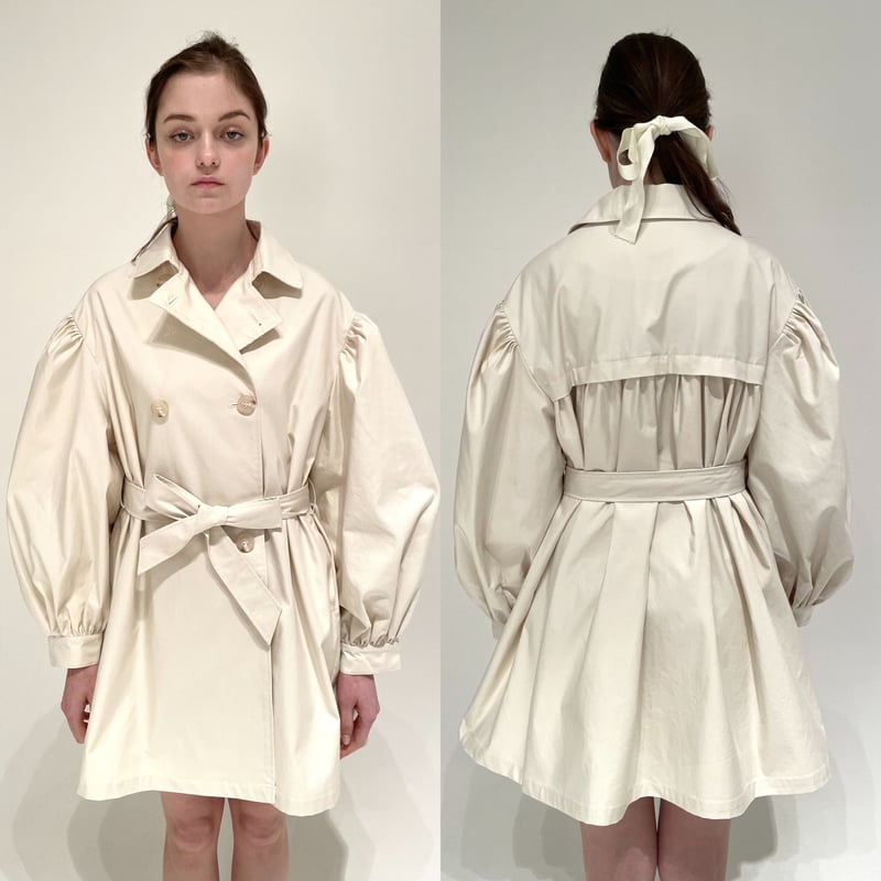 arm volume mini trench coat ivory | épine