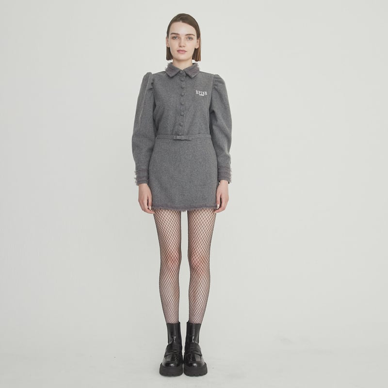 ÉPINE PARIS tulle wool blouse romance gray | épine 
