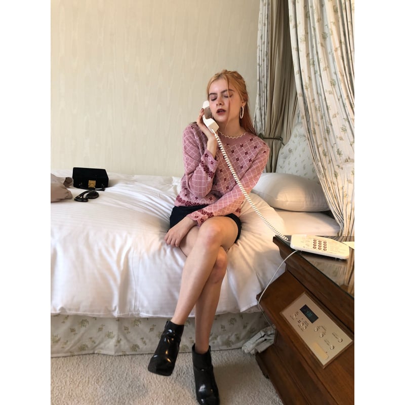 quilting flower knit pink | épine