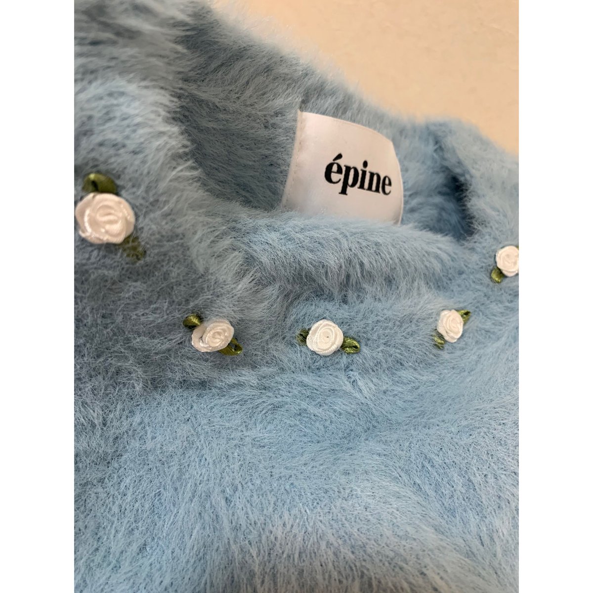 rose mohair knit ice blue | épine
