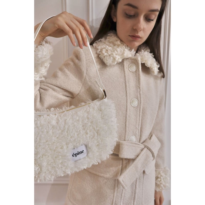 poodle fur coat ivory curly hair | épine