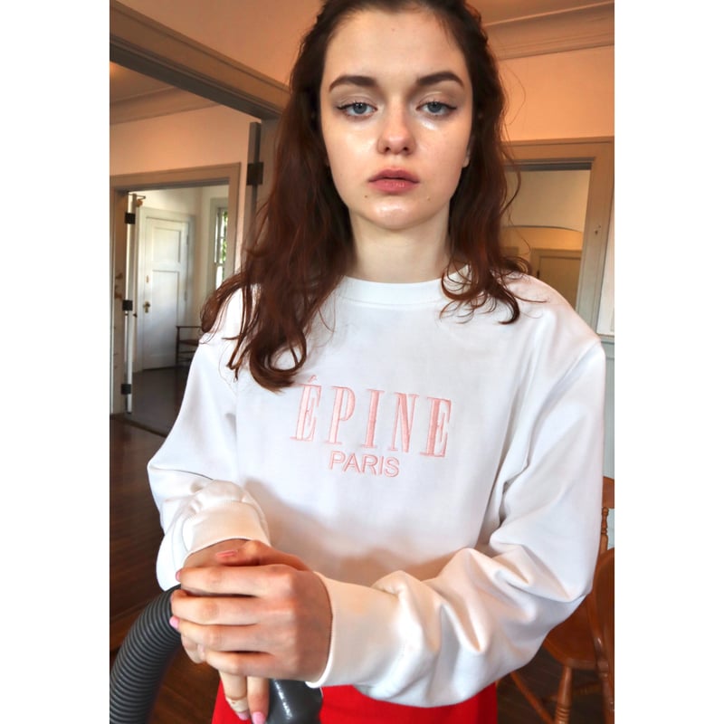 ÉPINE PARIS embroidery sweat white×pink | épine ÉPINE PARIS embroidery sweat white×pink | épine