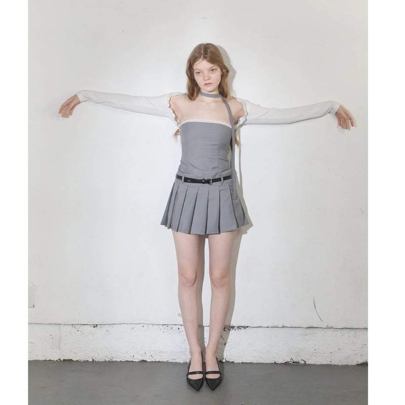 ワンピース epine lace bare pleats ribbon onepiece épine lace bare pleats ribbon tieonepiece（2colo