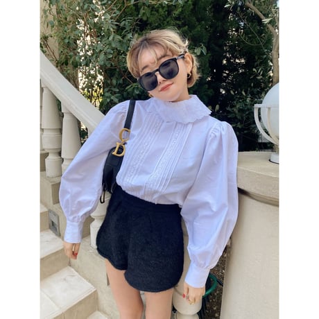 classical high neck lace blouse