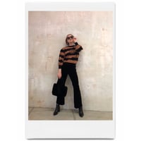 high-waist velours bell pants
