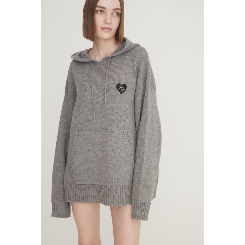 ［明日発送］epine  knit hoodie gray